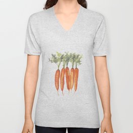 Carrots Watercolor V Neck T Shirt
