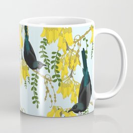 Tuis in the Kowhai Flowers Coffee Mug
