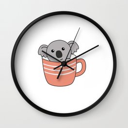 Koala Coffee Coffee Cup Cute Animals Koalas Wall Clock