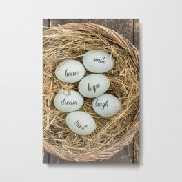 Eggs with messages Metal Print