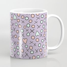 Hearts and shapes design in purple, pink and green Coffee Mug