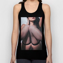 Erotic Art - Sexy Erotic Nudity - Erotic Photography - Woman in Fishnet Stockings - Explicit - COLOR Tank Top