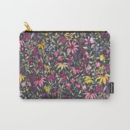 Summer in Grandma's Garden dark watercolor floral Carry-All Pouch