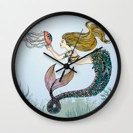 Jellyfish and Mermaid Wall Clock