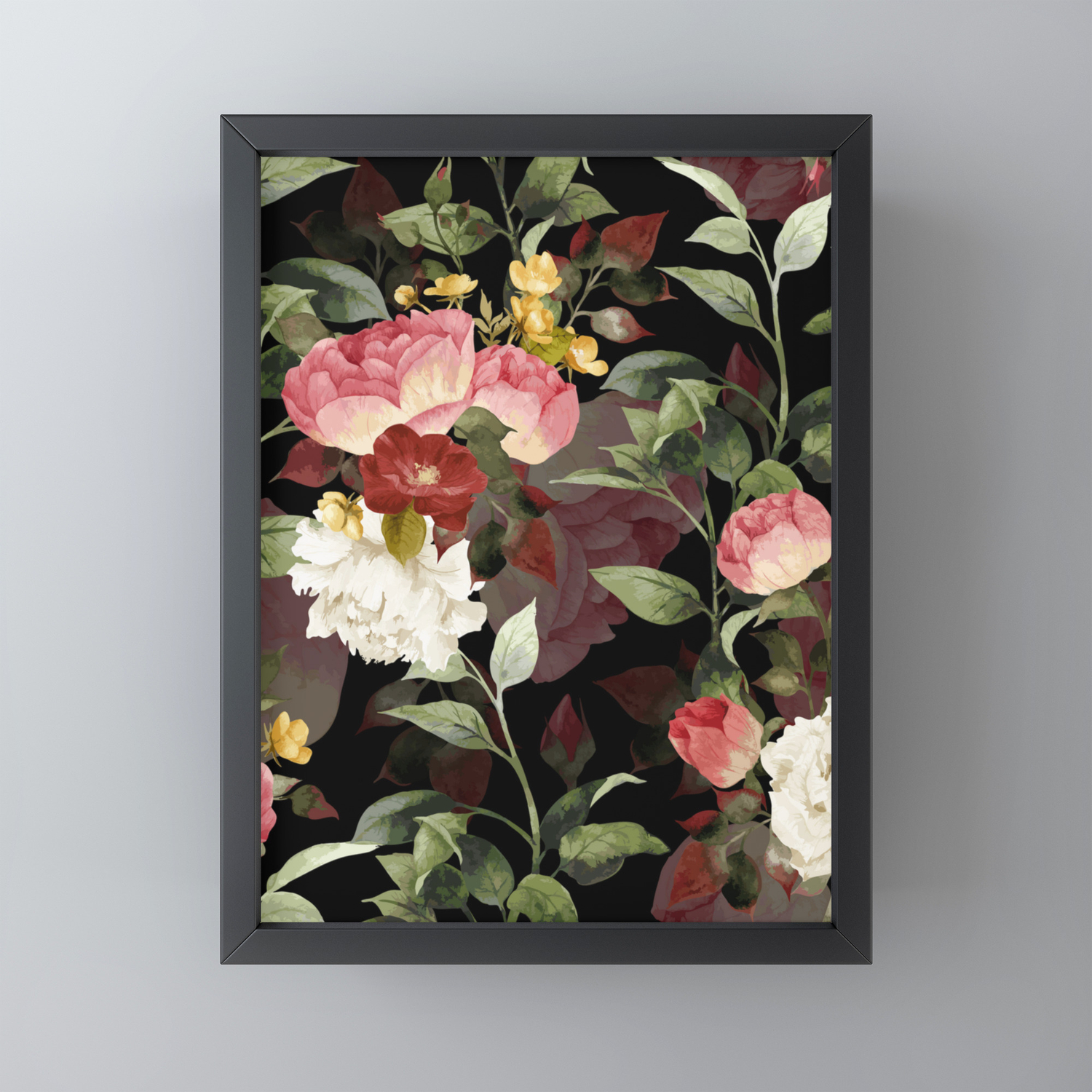 DEEP FRAMED CANVAS WALL ART PICTURE PAPER PRINT FLORAL BLOSSOM 6 PINK BLACK 