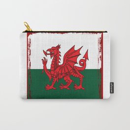 Y Ddraig Goch Grunge Welsh Flag Carry-All Pouch