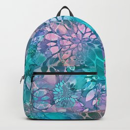 Painted Background Floral Pattern Backpack