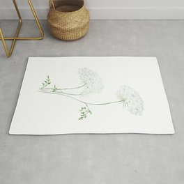 Queen Ann's Lace watercolor painting Rug