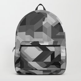 Black / White and Gray Scale Geometric Geometry Shape Pattern Backpack