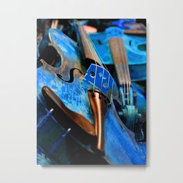 Blue Violin Metal Print