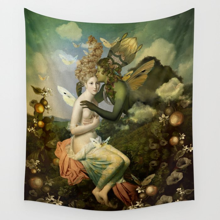 "The body, the soul and the garden of love" Wall Tapestry