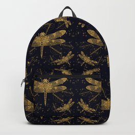 Golden dragonfly pattern - dark Backpack
