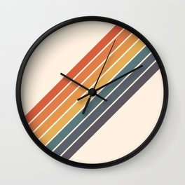 Arida -  70s Summer Style Retro Stripes Wall Clock