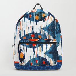 BLUE CIRCLES IKAT Backpack
