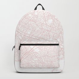 Paris France Light Pink Minimal Street Map Backpack