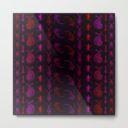 Neon Insect Stripes 1 Metal Print