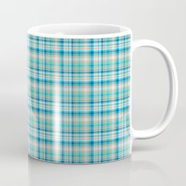 Aqua Menthe checked Pattern Coffee Mug