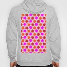 Abstract Star Pattern in Pink, Orange & Red Hoody