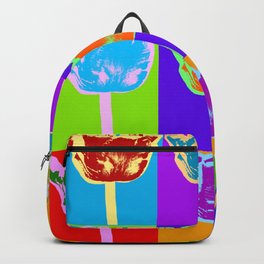 Poster with flower picture in pop art style Backpack