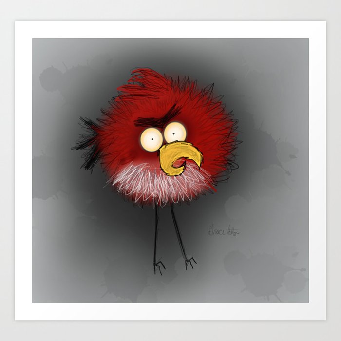 Tim Burton Angry Birds Red Bird Art Print By Graceisabel Society6