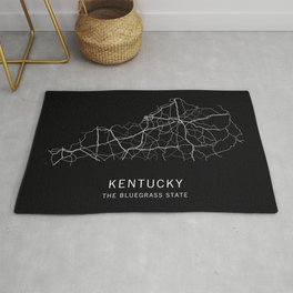 Kentucky State Road Map Rug