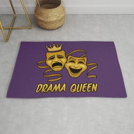 Drama Queen Comedy And Tragedy Gold Theater Masks Rug