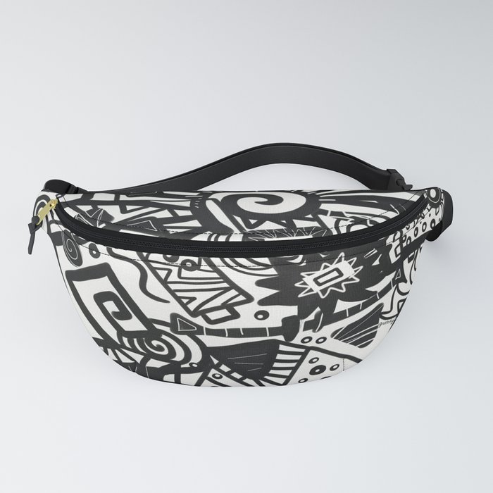 Black and White Maze Fanny Pack by paintingsbygretzky | Society6
