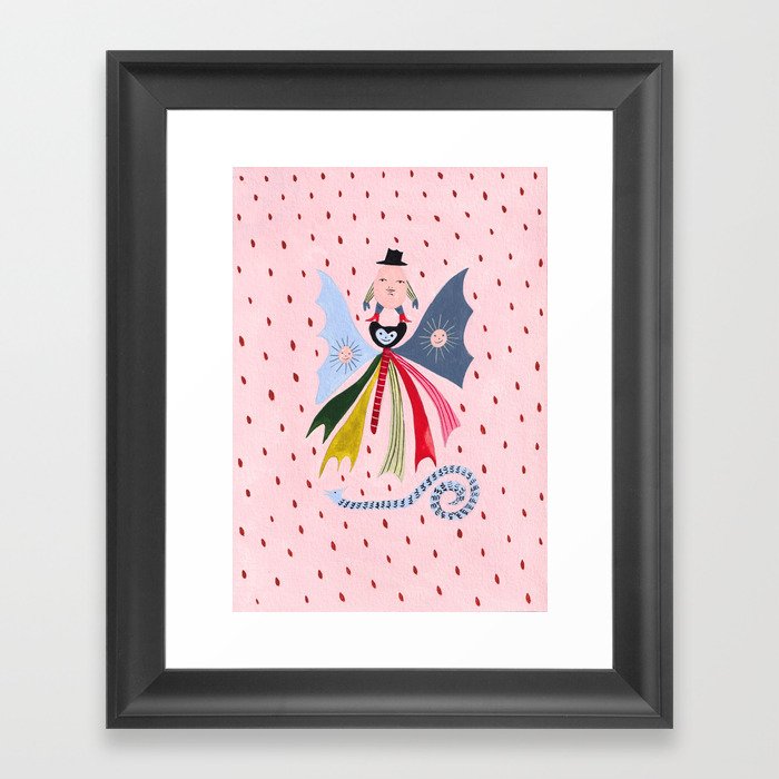 Eggman, Butterfly and Snake Framed Art Print