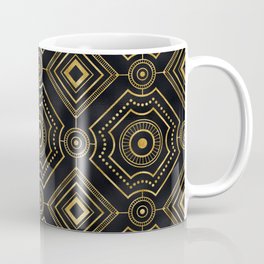 Mechanica - Gold Black Art Deco Seamless Pattern Coffee Mug