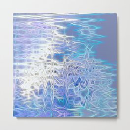 Electric Purple Sound Wave Abstraction Metal Print