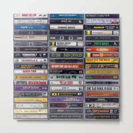 Old School 80's and 90's Hip Hop Tapes v2 Metal Print