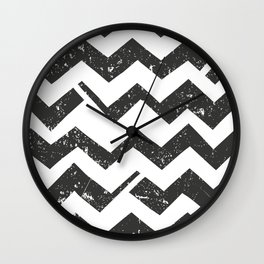 Black White Chevron Modern  Wall Clock