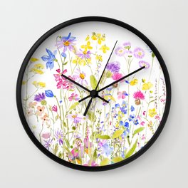 colorful meadow painting Wall Clock | Springgardengarden, Meadowpainting, Sweetflowers, Colorfulflower, Flowers, Painting, Flowerpattern, Flower, Springwildflower, Springflowers 