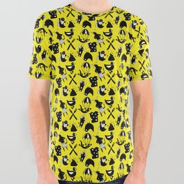 Yellow Swears, Small Print All Over Graphic Tee