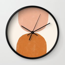 Terracotta Mid Century Modern Abstract Wall Clock