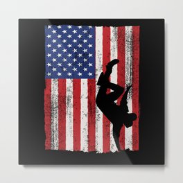 American Flag Breakdance Dancing Break Metal Print