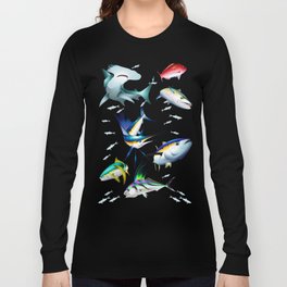 Hammerhead, Red Snapper, Sierra Mackerel, Sailfish, Yellowfin Tuna, Kingfish and Roosterfish Long Sleeve T-shirt