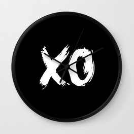XO Hugs and Kisses white and black gift for her girlfriend xoxo bedroom art and home room wall decor Wall Clock