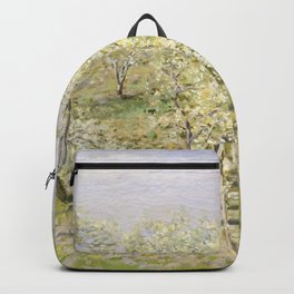 Spring (Fruit Trees in Bloom) (1873) by Claude Monet high resolution famous painting Backpack