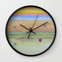 Romantic Landscape combined with Geometric Elements Wall Clock
