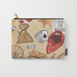 Wild West Seamless Pattern on Vintage Carry-All Pouch