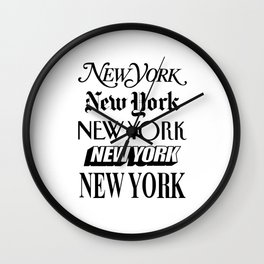 I Heart New York City Black and White New York Poster I Love NYC Design black-white home wall decor Wall Clock