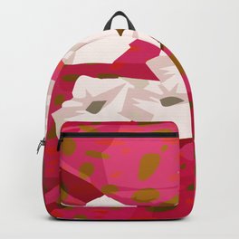 White Flowers Abstract Design Backpack