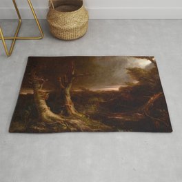 Tornado in an American Forest by Thomas Cole Rug