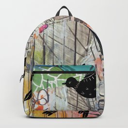 Black Birds and Cactus Montage  Backpack