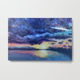 Sunset Serenity Landscape Metal Print | Painting, Simplelandscapes, Landscapepainting, Acryliclandscape, Slies, Scenery, Calming, Cloudy, Sceniclandscape, Naturelovers 