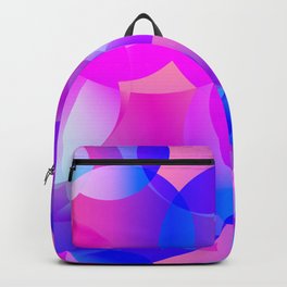 Violet and blue soap bubbles. Backpack