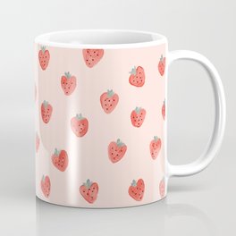 Strawberries on Pink Coffee Mug
