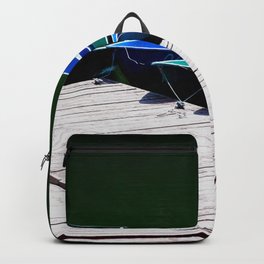 Pleasure Boats On A Sunny Day In Green And Blue Backpack