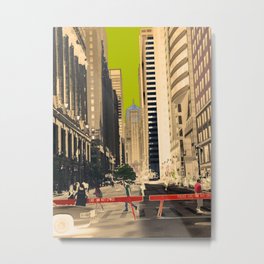 Downtown Chicago photography digitally reimagined - modern Chicago skyline in pop art Metal Print
